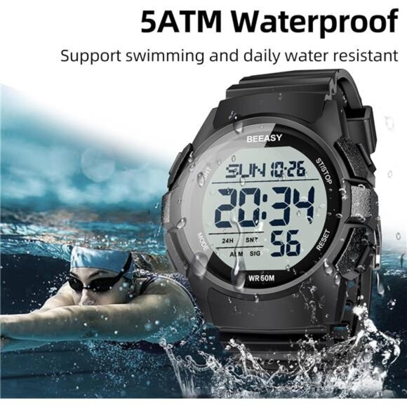 Men Digital Sports Watch,Waterproof Watch with Stopwatch Countdown Timer Alarm - Picture 2 of 7